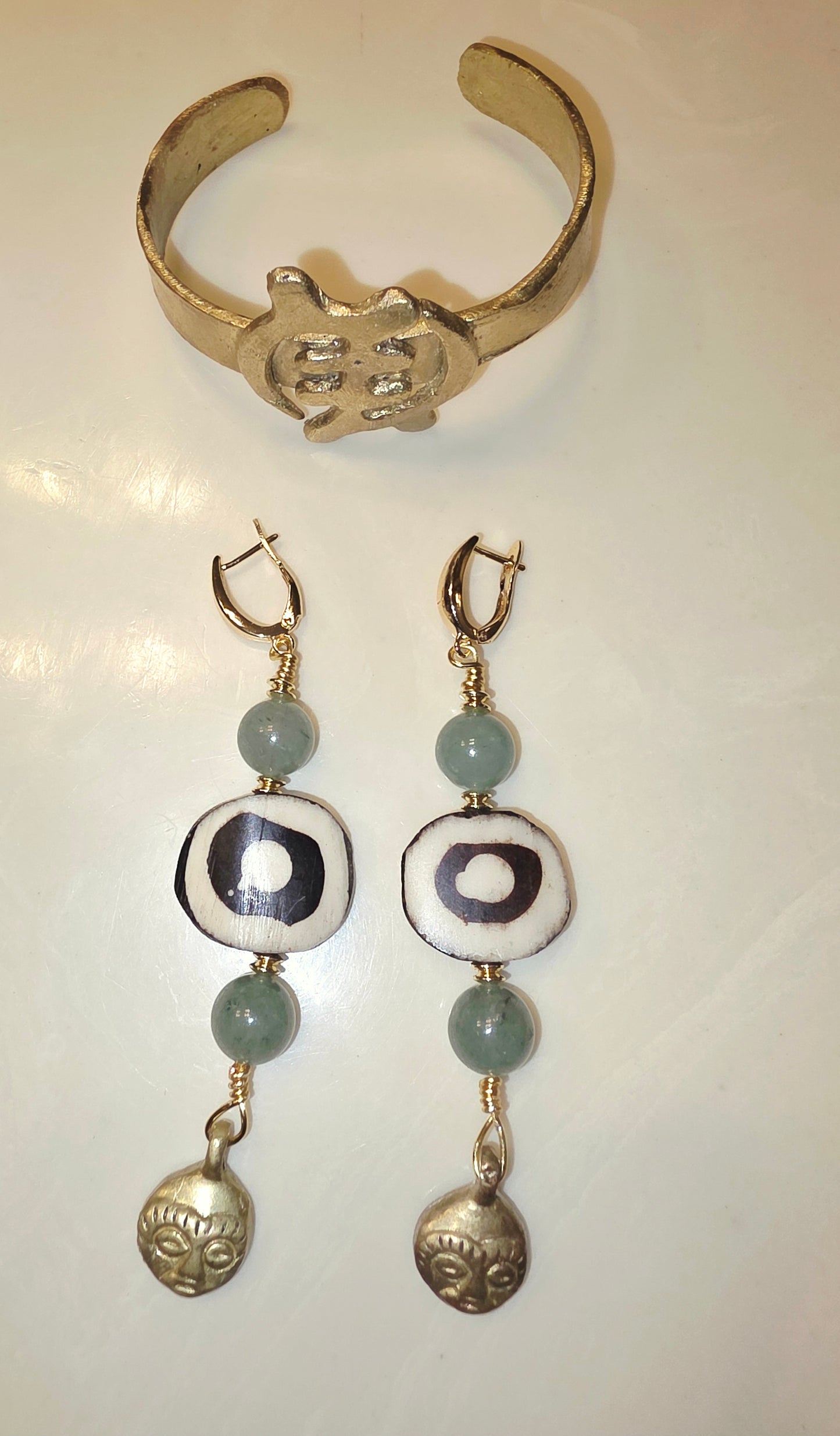 African Jade Earrings
