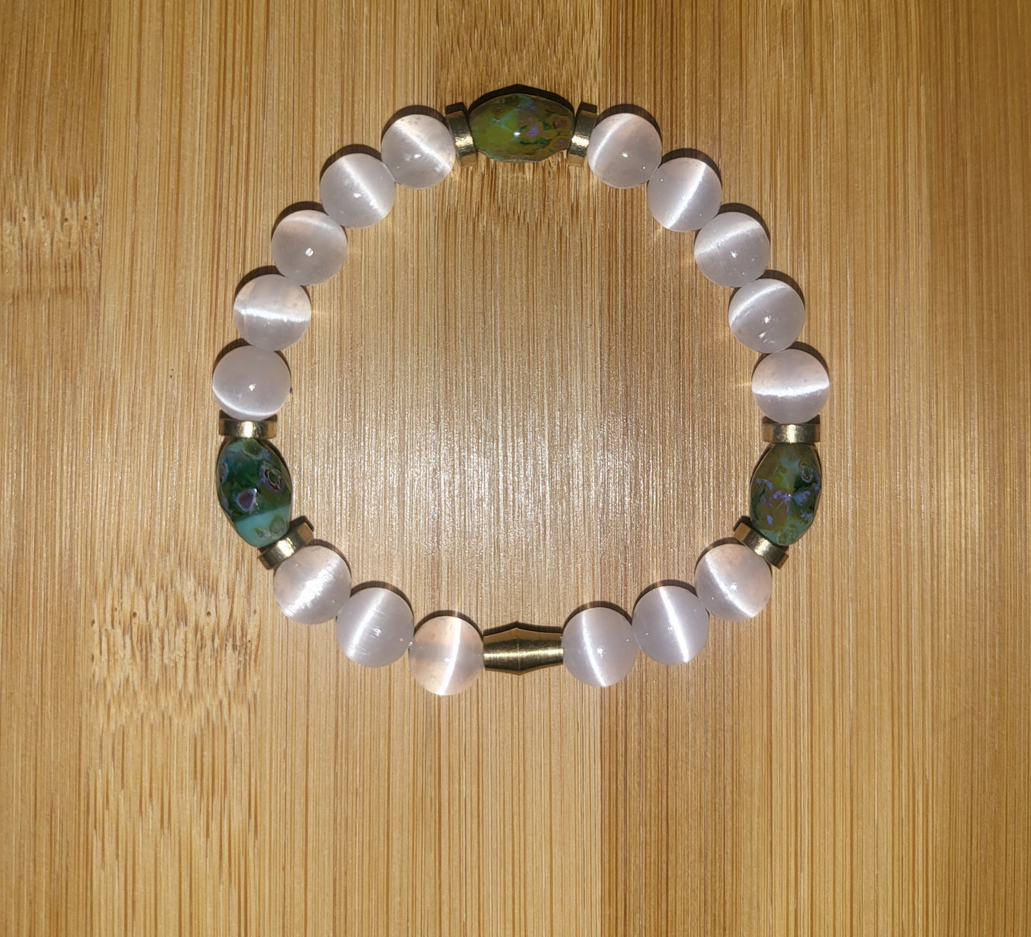 Selenite Brass Bracelet