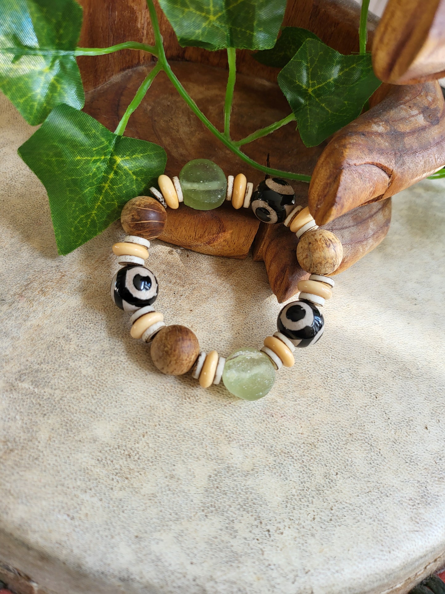 Wood Evil Eye Power Bracelet