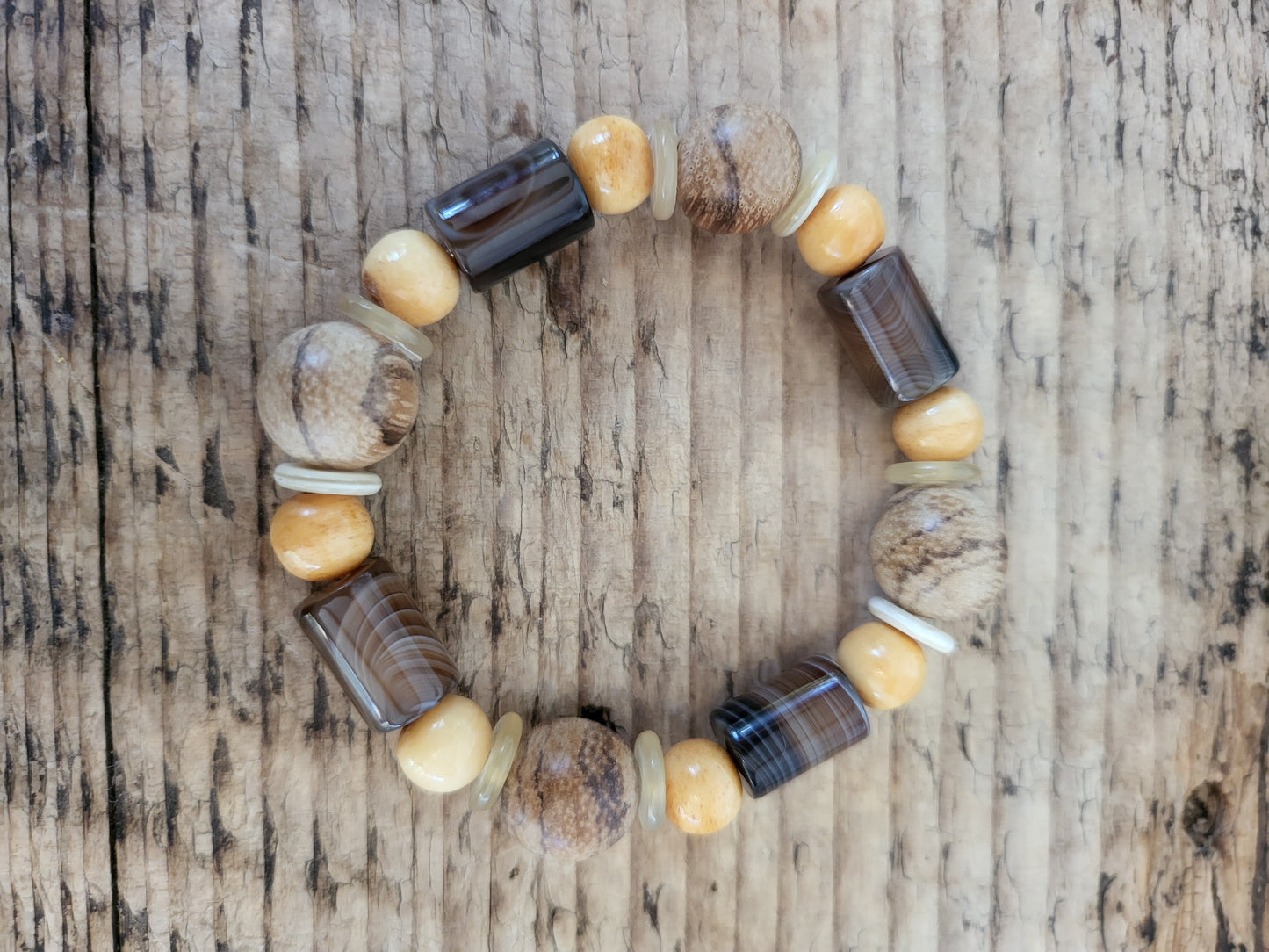 Wood Agate Bracelet