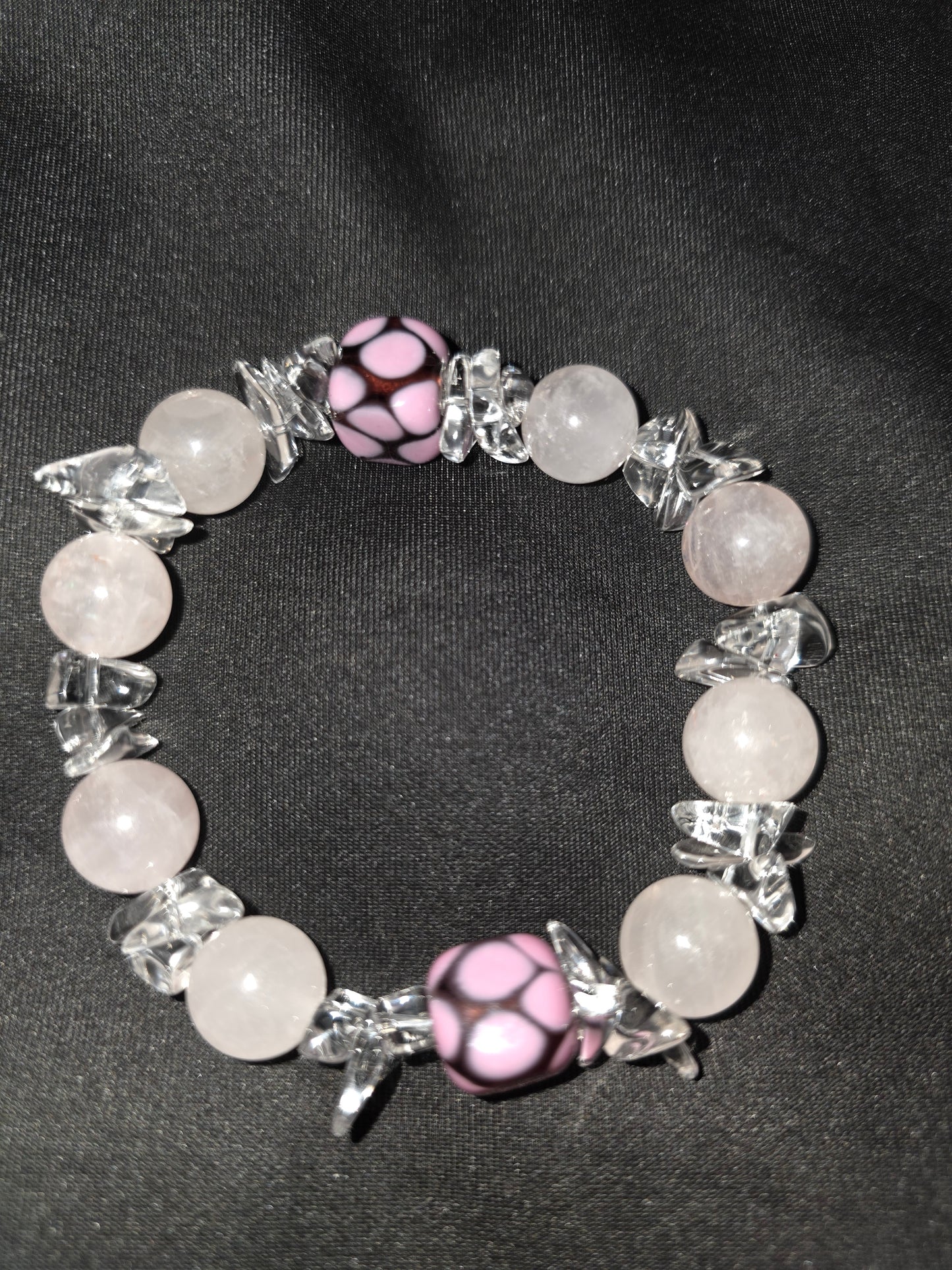 Rose Quartz Pansy Bracelet