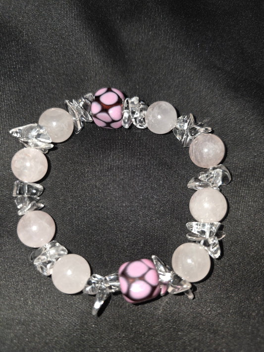 Rose Quartz Pansy Bracelet