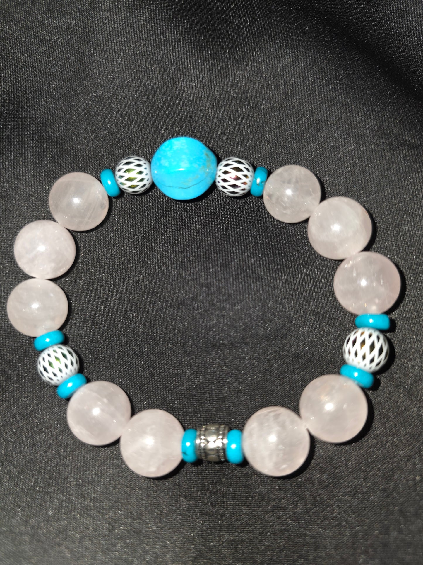 Rose Quartz and Turquoise Bracelet