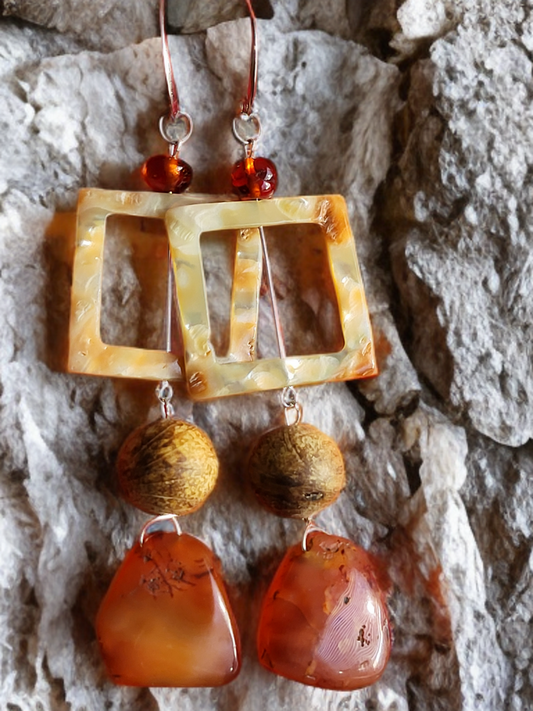 Carnelian Square Drops