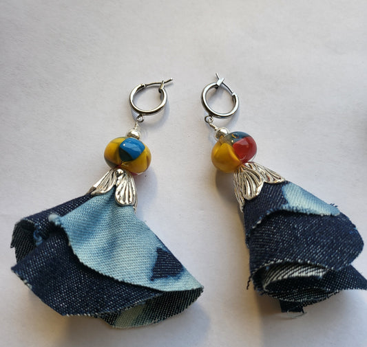 Denim Earrings
