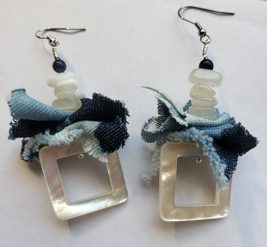 Denim Earrings