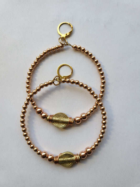 Rose gold Brass Hoops