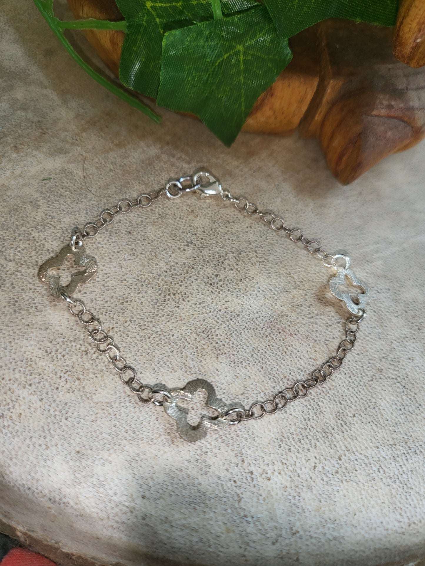 Sterling Silver Clover Bracelet