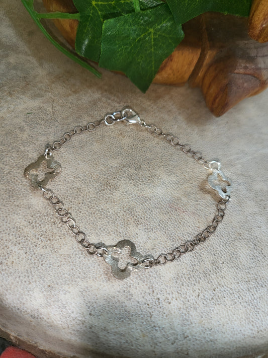 Sterling Silver Clover Bracelet