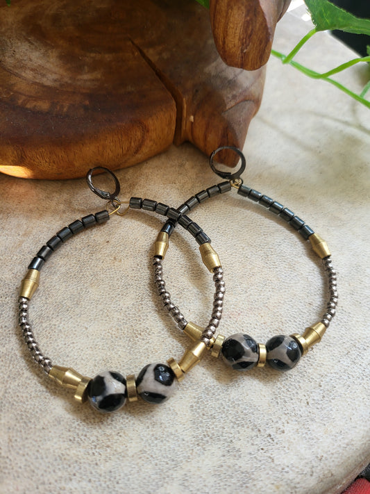 African Hematite Hoops