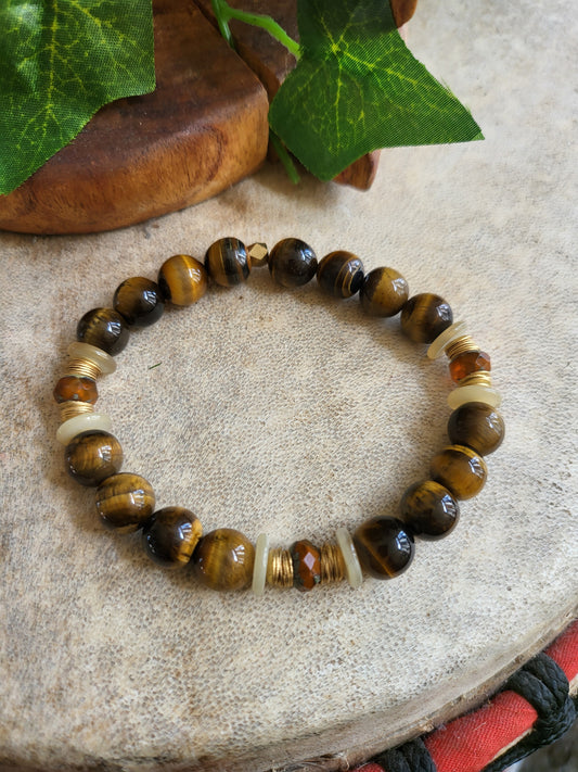 Tiger Eye & Gold Bracelet