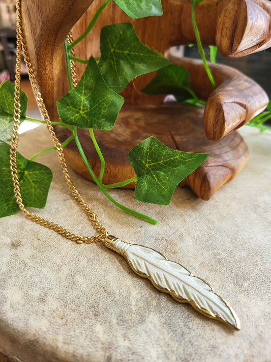 Gold Feather Necklace