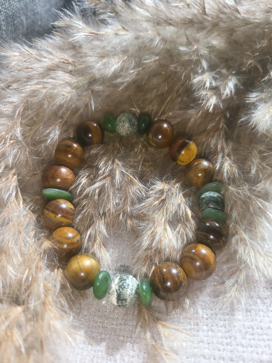 Striped Jasper and Tiger Eye Bracelet