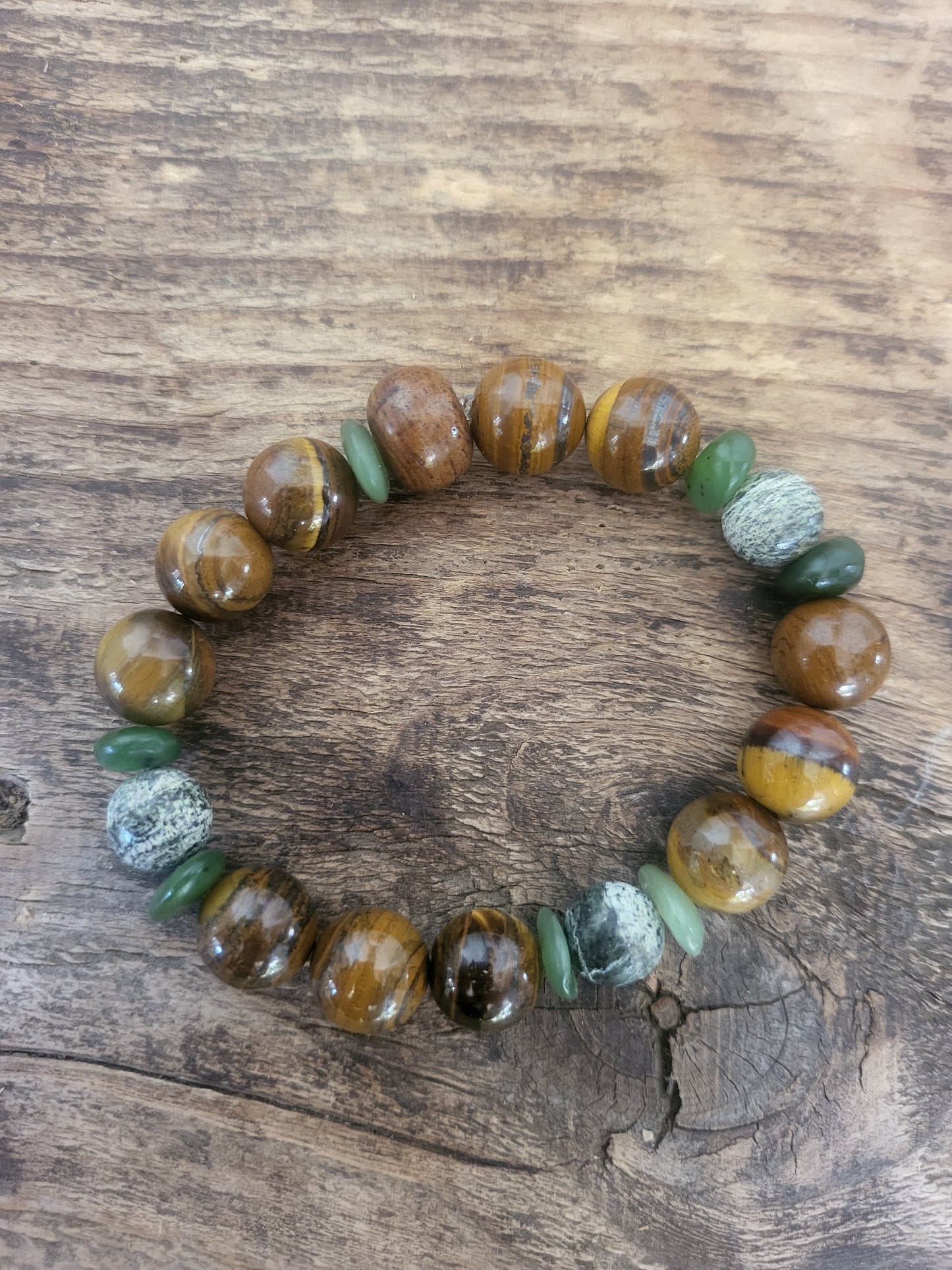 Striped Jasper and Tiger Eye Bracelet