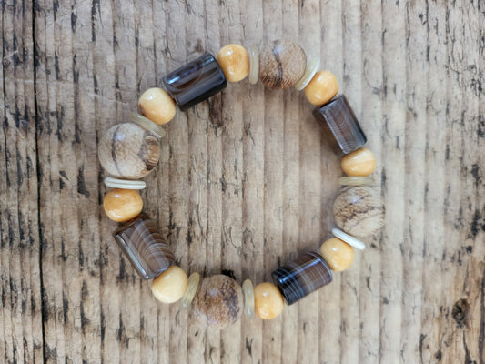Wood Agate Bracelet