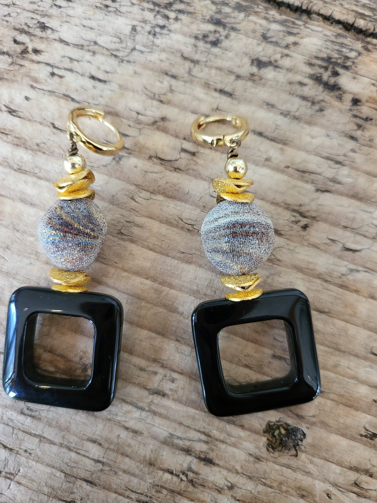 Onyx Sugar Bead Earrings